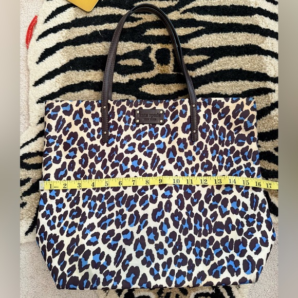 Kate Spade Blue, Black and White Cheetah  Print Tote EUC - Picture 10 of 10